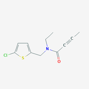 molecular formula C11H12ClNOS B2747173 N-[(5-Chlorothiophen-2-yl)methyl]-N-ethylbut-2-ynamide CAS No. 2411278-30-1