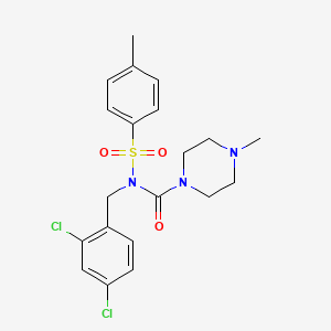 molecular formula C20H23Cl2N3O3S B2747178 N-(2,4-dichlorobenzyl)-4-methyl-N-tosylpiperazine-1-carboxamide CAS No. 887197-02-6