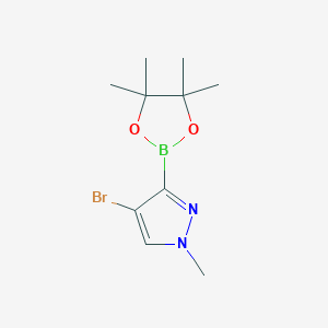 molecular formula C10H16BBrN2O2 B2747184 4-Bromo-1-methyl-3-(tetramethyl-1,3,2-dioxaborolan-2-yl)pyrazole CAS No. 2377610-33-6