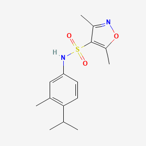 molecular formula C15H20N2O3S B2747185 N-(4-异丙基-3-甲基苯基)-3,5-二甲基-4-异噁唑烯磺酰胺 CAS No. 866154-82-7