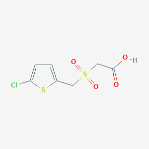 molecular formula C7H7ClO4S2 B2747192 2-[(5-氯噻吩-2-基)甲磺酰]乙酸 CAS No. 851175-94-5
