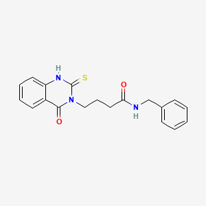 molecular formula C19H19N3O2S B2747200 N-benzyl-4-(4-oxo-2-thioxo-1,2-dihydroquinazolin-3(4H)-yl)butanamide CAS No. 443353-11-5