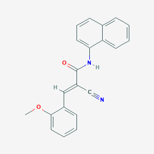 molecular formula C21H16N2O2 B2747214 (2E)-2-氰基-3-(2-甲氧基苯基)-N-1-萘基丙烯酰胺 CAS No. 341928-31-2