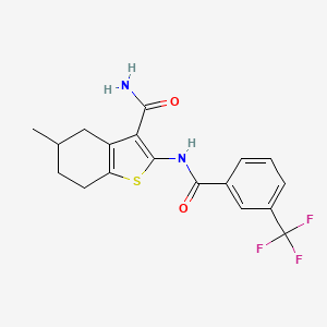 5-Methyl-2-(3-(trifluoromethyl)benzamido)-4,5,6,7-tetrahydrobenzo[b]thiophene-3-carboxamide