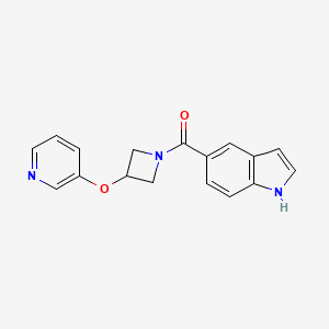 molecular formula C17H15N3O2 B2747223 (1H-indol-5-yl)(3-(pyridin-3-yloxy)azetidin-1-yl)methanone CAS No. 1904305-27-6