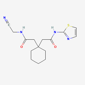 molecular formula C15H20N4O2S B2747224 N-(cyanomethyl)-2-(1-{[(1,3-thiazol-2-yl)carbamoyl]methyl}cyclohexyl)acetamide CAS No. 1281080-88-3