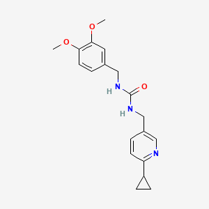 molecular formula C19H23N3O3 B2747229 3-[(6-Cyclopropylpyridin-3-yl)methyl]-1-[(3,4-dimethoxyphenyl)methyl]urea CAS No. 2097860-88-1