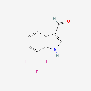 molecular formula C10H6F3NO B2747235 7-(trifluoromethyl)-1H-indole-3-carbaldehyde CAS No. 172216-99-8