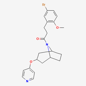 molecular formula C22H25BrN2O3 B2747239 3-(5-bromo-2-methoxyphenyl)-1-((1R,5S)-3-(pyridin-4-yloxy)-8-azabicyclo[3.2.1]octan-8-yl)propan-1-one CAS No. 2109594-48-9