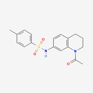 molecular formula C18H20N2O3S B2747244 N-(1-acetyl-3,4-dihydro-2H-quinolin-7-yl)-4-methylbenzenesulfonamide CAS No. 898465-49-1
