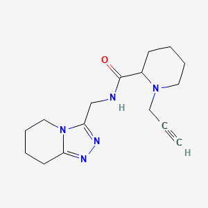molecular formula C16H23N5O B2747262 1-(prop-2-yn-1-yl)-N-({5H,6H,7H,8H-[1,2,4]triazolo[4,3-a]pyridin-3-yl}methyl)piperidine-2-carboxamide CAS No. 1375911-67-3