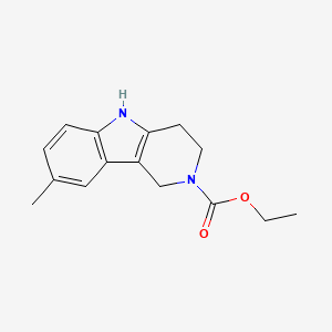 molecular formula C15H18N2O2 B2747265 ethyl 8-methyl-1,3,4,5-tetrahydro-2H-pyrido[4,3-b]indole-2-carboxylate CAS No. 63277-58-7