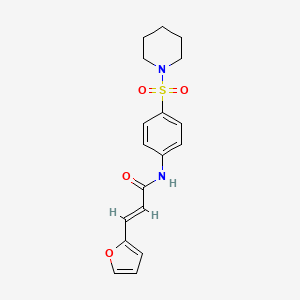 molecular formula C18H20N2O4S B2747276 (2E)-3-(furan-2-yl)-N-[4-(piperidin-1-ylsulfonyl)phenyl]prop-2-enamide CAS No. 433707-08-5