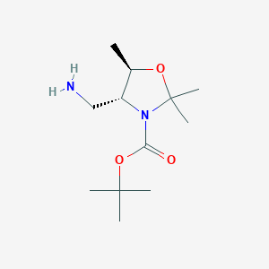 molecular formula C12H24N2O3 B2747282 叔丁基(4R,5R)-4-(氨甲基)-2,2,5-三甲基-1,3-噁唑烷-3-羧酸二酯 CAS No. 2260917-68-6