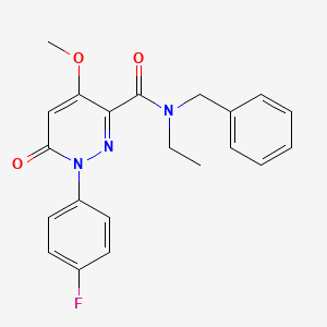 molecular formula C21H20FN3O3 B2747285 N-benzyl-N-ethyl-1-(4-fluorophenyl)-4-methoxy-6-oxo-1,6-dihydropyridazine-3-carboxamide CAS No. 921793-02-4