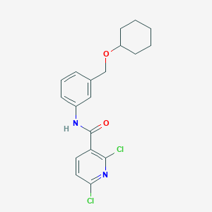 2,6-dichloro-N-{3-[(cyclohexyloxy)methyl]phenyl}pyridine-3-carboxamide