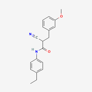 molecular formula C19H20N2O2 B2747300 2-cyano-N-(4-ethylphenyl)-3-(3-methoxyphenyl)propanamide CAS No. 1260942-39-9