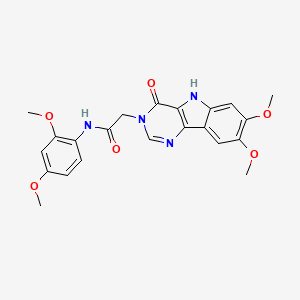molecular formula C22H22N4O6 B2747301 2-(7,8-dimethoxy-4-oxo-4,5-dihydro-3H-pyrimido[5,4-b]indol-3-yl)-N-(2,4-dimethoxyphenyl)acetamide CAS No. 1105204-34-9