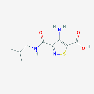 molecular formula C9H13N3O3S B2747305 4-Amino-3-[(2-methylpropyl)carbamoyl]-1,2-thiazole-5-carboxylic acid CAS No. 1112444-90-2