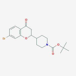 molecular formula C19H24BrNO4 B2747329 Tert-Butyl 4-(7-Bromo-4-Oxochroman-2-Yl)Piperidine-1-Carboxylate CAS No. 2059933-50-3