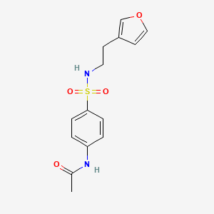 molecular formula C14H16N2O4S B2747334 N-(4-(N-(2-(furan-3-yl)ethyl)sulfamoyl)phenyl)acetamide CAS No. 1428372-25-1