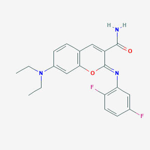 (2Z)-7-(diethylamino)-2-[(2,5-difluorophenyl)imino]-2H-chromene-3-carboxamide