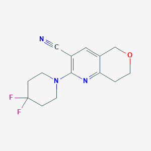 molecular formula C14H15F2N3O B2747339 2-(4,4-Difluoropiperidin-1-yl)-7,8-dihydro-5H-pyrano[4,3-b]pyridine-3-carbonitrile CAS No. 2327188-94-1