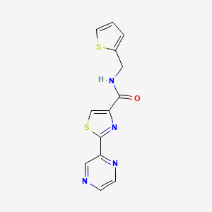 molecular formula C13H10N4OS2 B2747341 2-(吡嗪-2-基)-N-[(E)-(2-硝基苯基)甲亚胺基]乙酰胺 CAS No. 1235636-79-9