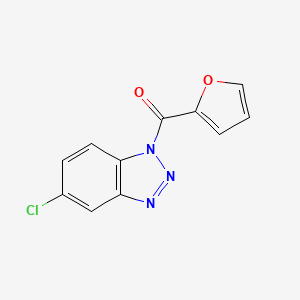 molecular formula C11H6ClN3O2 B2747343 (5-Chlorobenzotriazol-1-yl)-(furan-2-yl)methanone CAS No. 309289-09-6