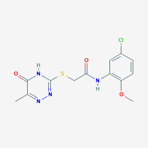 molecular formula C13H13ClN4O3S B2747345 N-(5-chloro-2-methoxyphenyl)-2-[(6-methyl-5-oxo-4,5-dihydro-1,2,4-triazin-3-yl)sulfanyl]acetamide CAS No. 797812-88-5