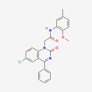 molecular formula C24H20ClN3O3 B2747346 2-(6-chloro-2-oxo-4-phenylquinazolin-1(2H)-yl)-N-(2-methoxy-5-methylphenyl)acetamide CAS No. 932530-79-5