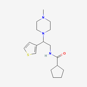 molecular formula C17H27N3OS B2747348 N-(2-(4-methylpiperazin-1-yl)-2-(thiophen-3-yl)ethyl)cyclopentanecarboxamide CAS No. 954666-92-3