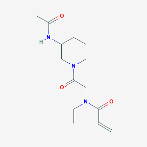 molecular formula C14H23N3O3 B2747352 N-[2-(3-Acetamidopiperidin-1-yl)-2-oxoethyl]-N-ethylprop-2-enamide CAS No. 2323177-94-0
