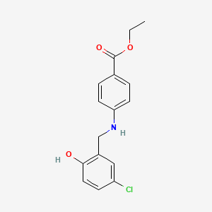 molecular formula C16H16ClNO3 B2747355 乙酸 4-[(5-氯-2-羟基苯甲基)氨基]苯酯 CAS No. 833440-50-9