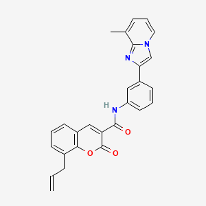molecular formula C27H21N3O3 B2747358 N-[3-(8-methylimidazo[1,2-a]pyridin-2-yl)phenyl]-2-oxo-8-prop-2-enylchromene-3-carboxamide CAS No. 728016-94-2