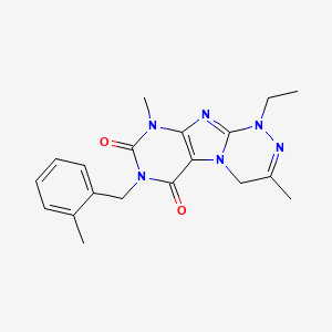 molecular formula C19H22N6O2 B2747360 1-ethyl-3,9-dimethyl-7-(2-methylbenzyl)-1,4-dihydro-[1,2,4]triazino[3,4-f]purine-6,8(7H,9H)-dione CAS No. 919028-06-1