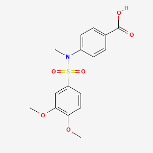 molecular formula C16H17NO6S B2747366 4-{[(3,4-Dimethoxyphenyl)sulfonyl](methyl)amino}benzoic acid CAS No. 723247-01-6