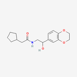 molecular formula C17H23NO4 B2747367 2-环戊基-N-(2-(2,3-二氢苯并[b][1,4]二氧杂环己烷-6-基)-2-羟基乙基)乙酰胺 CAS No. 2034351-61-4