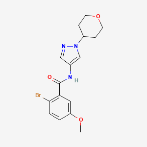 molecular formula C16H18BrN3O3 B2747368 2-bromo-5-methoxy-N-(1-(tetrahydro-2H-pyran-4-yl)-1H-pyrazol-4-yl)benzamide CAS No. 1797021-40-9