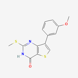 molecular formula C14H12N2O2S2 B2747371 7-(3-methoxyphenyl)-2-(methylthio)thieno[3,2-d]pyrimidin-4(3H)-one CAS No. 1774901-20-0