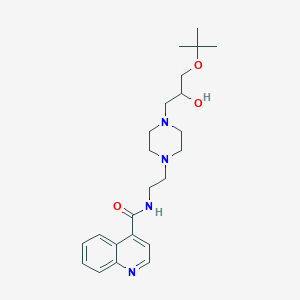 molecular formula C23H34N4O3 B2747376 N-(2-(4-(3-(tert-butoxy)-2-hydroxypropyl)piperazin-1-yl)ethyl)quinoline-4-carboxamide CAS No. 2034534-96-6