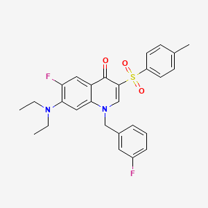 molecular formula C27H26F2N2O3S B2747381 7-(Diethylamino)-6-fluoro-1-[(3-fluorophenyl)methyl]-3-(4-methylbenzenesulfonyl)-1,4-dihydroquinolin-4-one CAS No. 892765-28-5