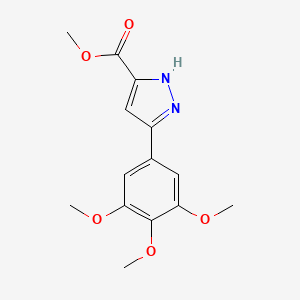 molecular formula C14H16N2O5 B2747382 methyl 3-(3,4,5-trimethoxyphenyl)-1H-pyrazole-5-carboxylate CAS No. 1416981-42-4