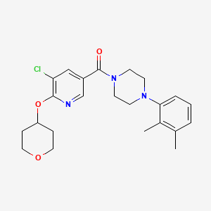 molecular formula C23H28ClN3O3 B2747383 (5-氯-6-((四氢-2H-吡咯烷-4-基)氧基)吡啶-3-基)(4-(2,3-二甲基苯基)哌嗪-1-基)甲酮 CAS No. 1904246-82-7