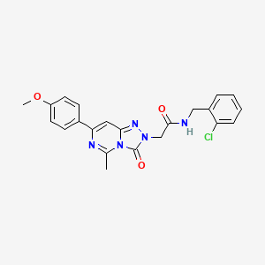molecular formula C22H20ClN5O3 B2747385 N-(2-氯苄基)-2-[7-(4-甲氧基苯基)-5-甲基-3-氧代[1,2,4]三嗪-2(3H)-基]乙酰胺 CAS No. 1251704-70-7