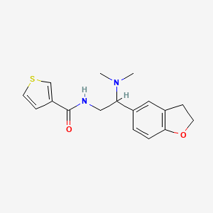 molecular formula C17H20N2O2S B2747398 N-(2-(2,3-dihydrobenzofuran-5-yl)-2-(dimethylamino)ethyl)thiophene-3-carboxamide CAS No. 1428380-17-9