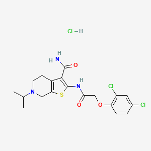 2-(2-(2,4-Dichlorophenoxy)acetamido)-6-isopropyl-4,5,6,7-tetrahydrothieno[2,3-c]pyridine-3-carboxamide hydrochloride