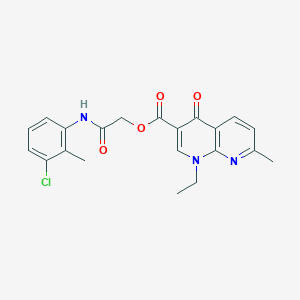 molecular formula C21H20ClN3O4 B2747408 2-((3-Chloro-2-methylphenyl)amino)-2-oxoethyl 1-ethyl-7-methyl-4-oxo-1,4-dihydro-1,8-naphthyridine-3-carboxylate CAS No. 479523-72-3