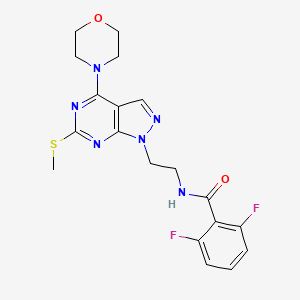 molecular formula C19H20F2N6O2S B2747412 2,6-二氟-N-(2-(6-(甲硫基)-4-吗啉基-1H-吡唑并[3,4-d]嘧啶-1-基)乙基)苯甲酰胺 CAS No. 954002-30-3