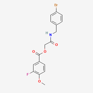 molecular formula C17H15BrFNO4 B2747413 2-((4-Bromobenzyl)amino)-2-oxoethyl 3-fluoro-4-methoxybenzoate CAS No. 1794845-10-5